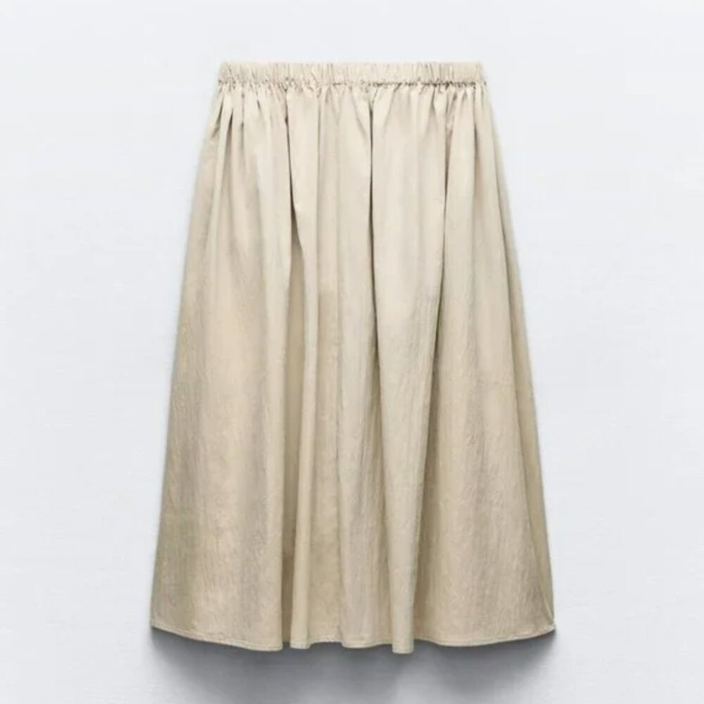 Zara Black Top with Cream Midi Skirt - Picture 5 of 6